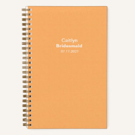 Bridesmaid Orange Typographic Notebook Notizbuch