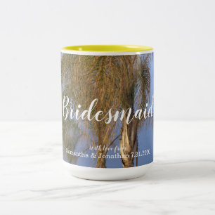 Bridesmaid Palm Trees Personalized Mugs Zweifarbige Tasse