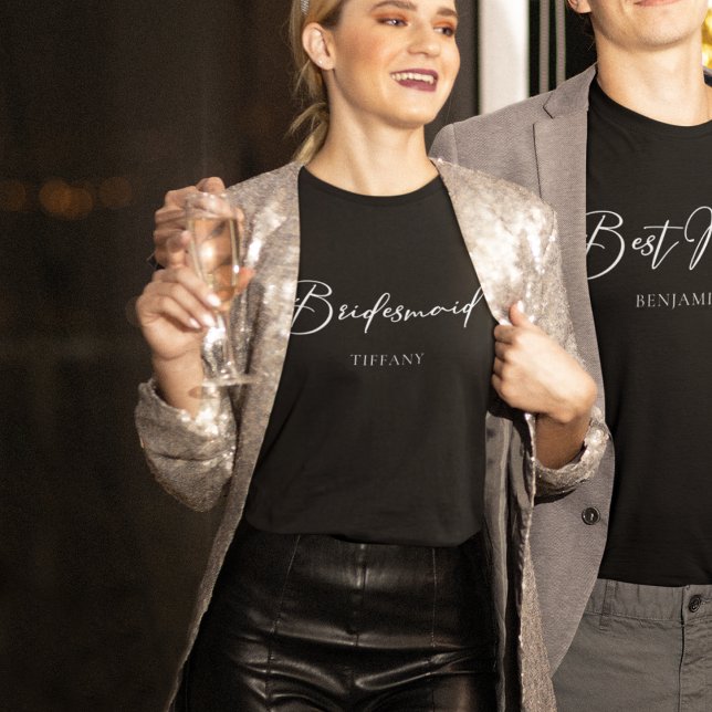 Bridesmaid Personalisiert Chic Junggeselinnen-Absc T-Shirt (Von Creator hochgeladen)