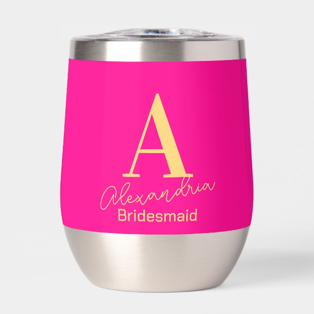 Bridesmaid Personalisiert Modern Monogram (Vorderseite)