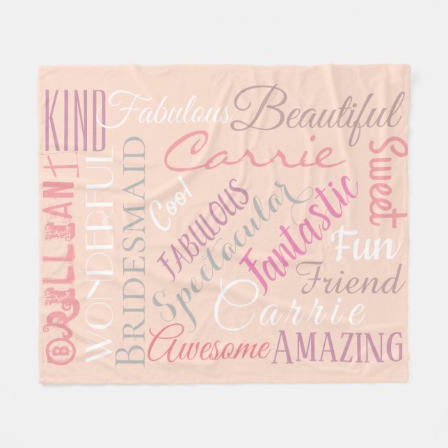 Bridesmaid Personalize Fabulous Attributes Fleecedecke (Vorderseite (Horizontal))