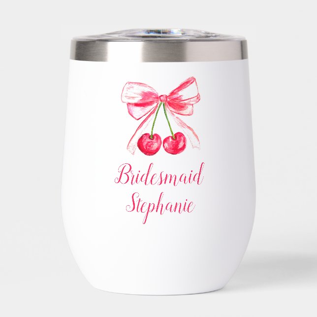 Bridesmaid Pink Bow Coquette Wedding (Vorderseite)
