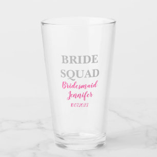 Bridesmaid Pink Individuelle Name Wedding Bachelor Glas