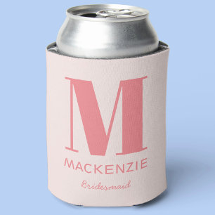Bridesmaid Pink Monogram Name Dosenkühler