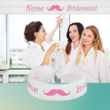 Bridesmaid Pink Mustache Haargummi
