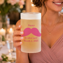 Bridesmaid Pink Mustache Mattiert Glass Tasse