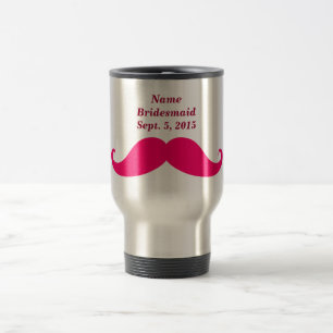 Bridesmaid Pink Mustache Travel/Pendlerin Tasse
