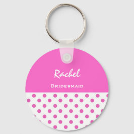 Bridesmaid Pink Polka Dots KC03 Schlüsselanhänger