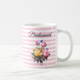 Bridesmaid Pink Rose Bouquet Persönliche Umarmung Kaffeetasse