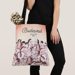 Bridesmaid Pink Vintag Floral w Bridge Groom Datum