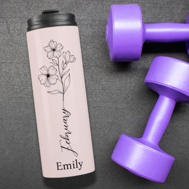 Bridesmaid Primrose Geburtsmonat Blume Februar Thermosbecher (Bridesmaid Primrose Birth Month Flower February Thermal Tumbler)