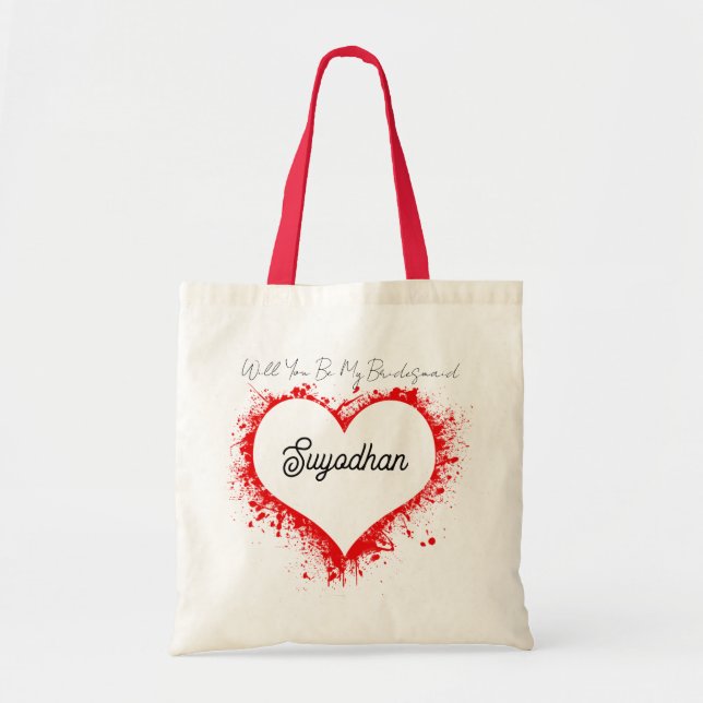 Bridesmaid Proposal Wedding Party Totes Tragetasche (Vorne)
