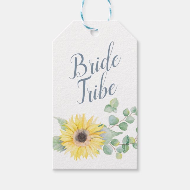 Bridesmaid proposed card, Sonnenblume Eukalyptus Geschenkanhänger (Vorderseite)