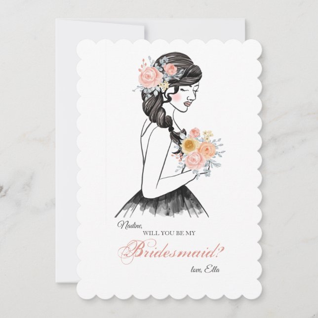 Bridesmaid Request Card Einladung (Vorderseite)