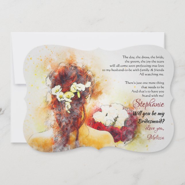 Bridesmaid Request Card Einladung (Vorderseite)