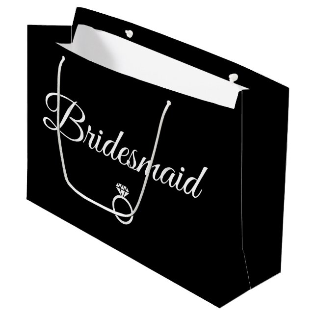 Bridesmaid Ring Große Geschenktüte (Vorderseite Schrägansicht)