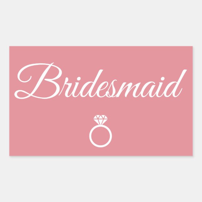 Bridesmaid Ring Rechteckiger Aufkleber (Vorderseite)