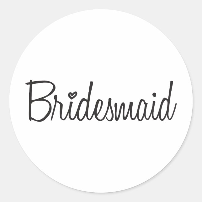 Bridesmaid Runder Aufkleber (Vorderseite)