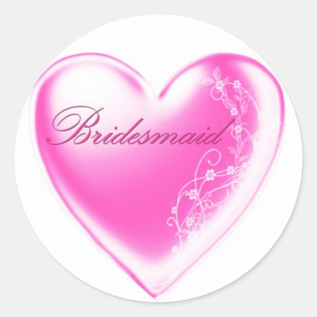 Bridesmaid Runder Aufkleber (Vorderseite)