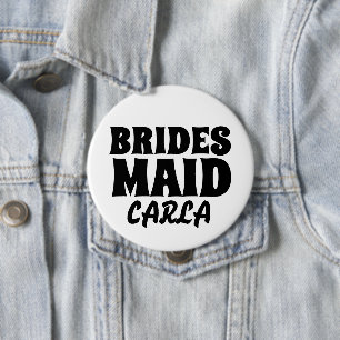 BRIDESMAID rundes personalisiertes BUTTON ABZEICHE