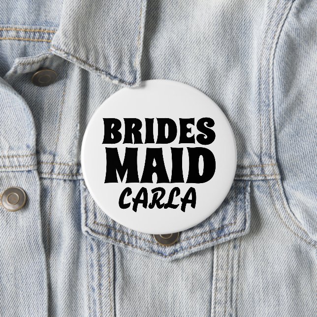 BRIDESMAID rundes personalisiertes BUTTON ABZEICHE (Beispiel)