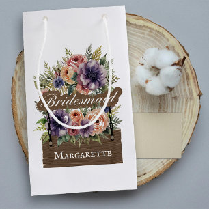 Bridesmaid Rustikal farbenfroh florales Wasserfarb Kleine Geschenktüte