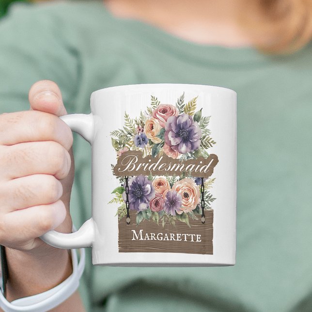 Bridesmaid Rustikal florale farbenfrohe Geschenke Kaffeetasse (Von Creator hochgeladen)