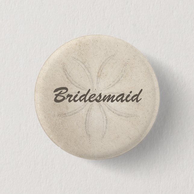 Bridesmaid-Schaltfläche für die Beachsernähe Button (Vorderseite)