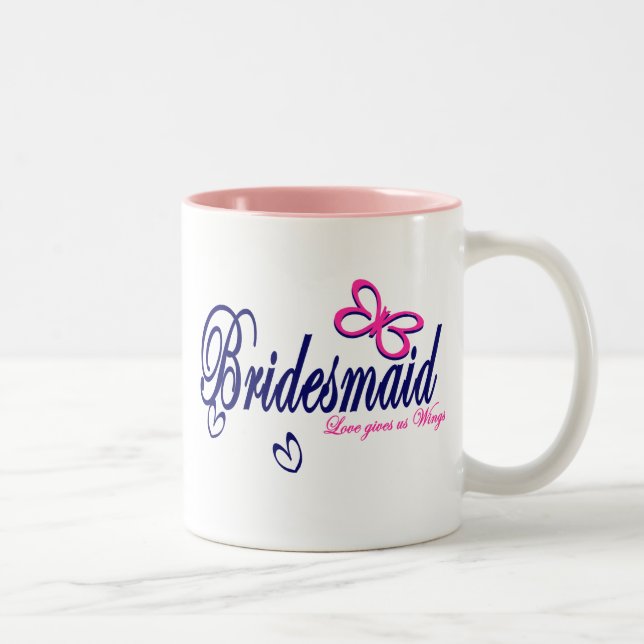 Bridesmaid/Schmetterling Zweifarbige Tasse (Rechts)