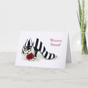 Bridesmaid Schuhe und Rose Einladung