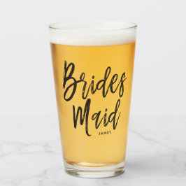 Bridesmaid | Schwarz-Script-Stil Glas