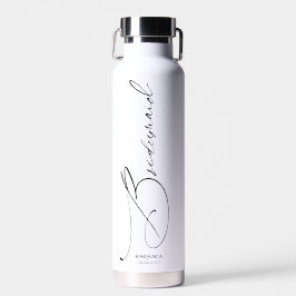 Bridesmaid | Schwarze, moderne Schrift Trinkflasche