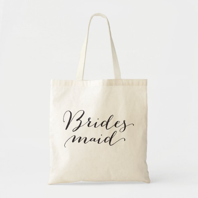 Bridesmaid Script Brautparty Wedding Tote Bag Tragetasche (Vorne)