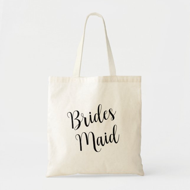 Bridesmaid Script Tote Bag - elegant und praktisch Tragetasche (Vorne)