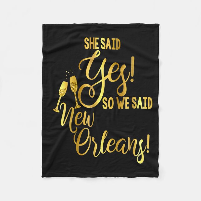 Bridesmaid Shirt Bachelorette She Said Yes We New  Fleecedecke (Vorderseite)