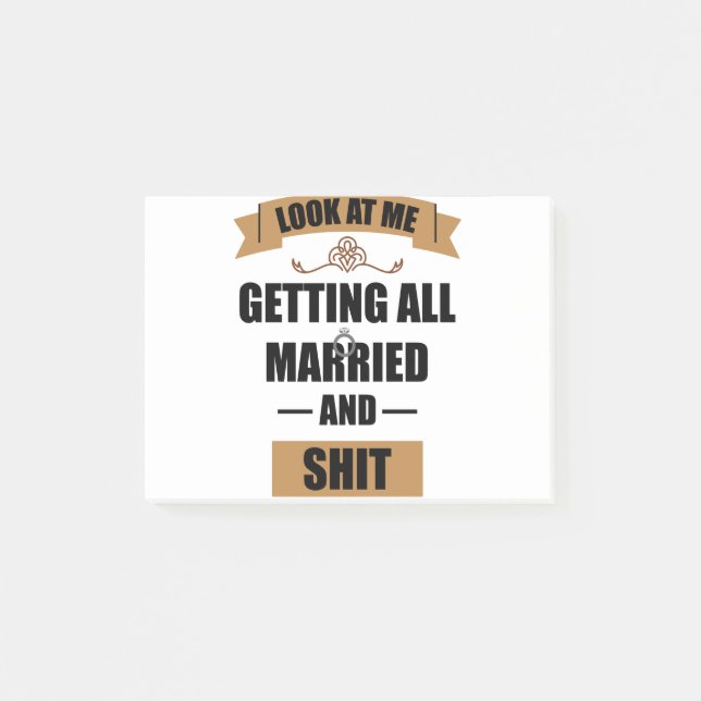 Bridesmaid Shirt Betrunken Junggeselinnen-Abschied Post-it Klebezettel (Vorderseite)