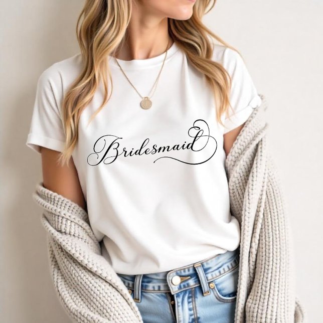 Bridesmaid Shirt - Script Wedding Party T-Shirt (Wedding Party Tee - Bridesmaid)