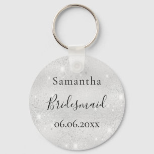 Bridesmaid silber funkeln eleganter Name Schlüsselanhänger