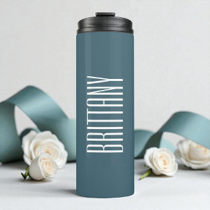 Bridesmaid Simple Green Personalisiert Name Minima Thermosbecher