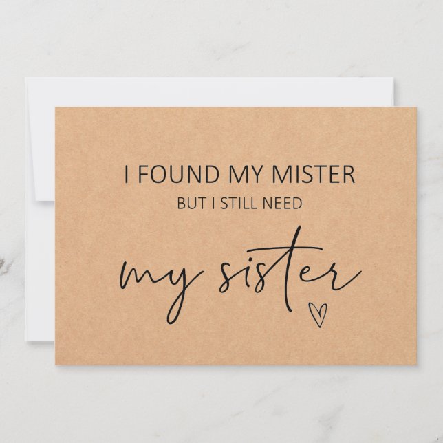 Bridesmaid Sister Vorschlag Flat Card Karte (Vorderseite)