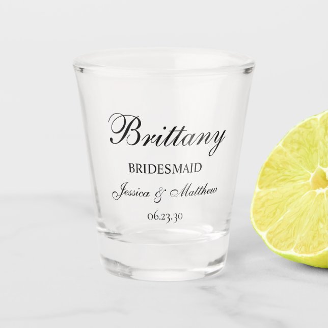 Bridesmaid-Skript angepasst Schnapsglas (Vorderseite)