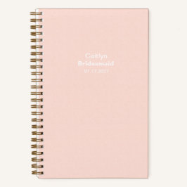 Bridesmaid Soft Peach Typographic Notizbuch
