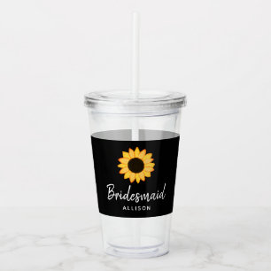 Bridesmaid Sonnenblumen Land Hochzeit Personalisie Acryltrinkbecher