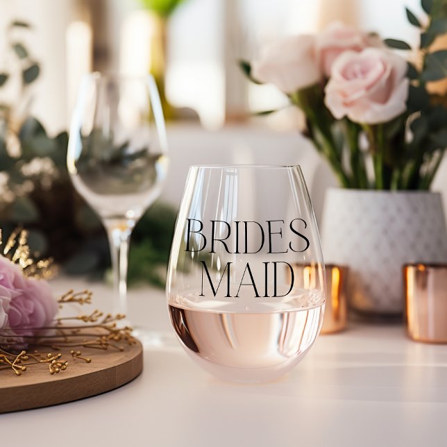 Bridesmaid Stemless Weinglas Ohne Stiel (Von Creator hochgeladen)