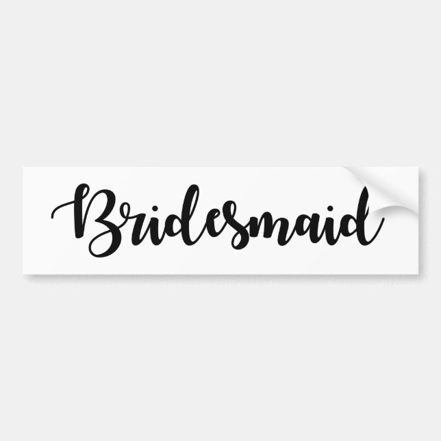 Bridesmaid Sticker Einfach handgeschriebener Schri Autoaufkleber (Vorne)