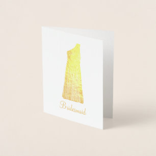 Bridesmaid Trauzeugin Brautparty Wedding Gown Folienkarte