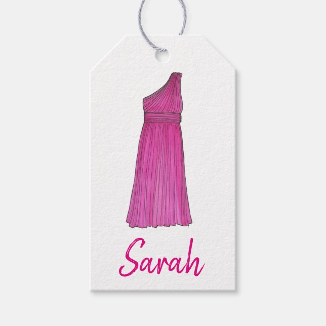 Bridesmaid Trauzeugin Wedding Party Gown Dress Geschenkanhänger (Vorderseite)