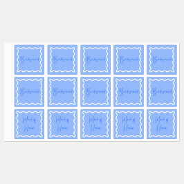 Bridesmaid und Trauzeugin Blue Etiketten