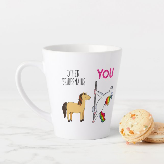 Bridesmaid Unicorn Funny Wedding Milchtasse (Beispiel)