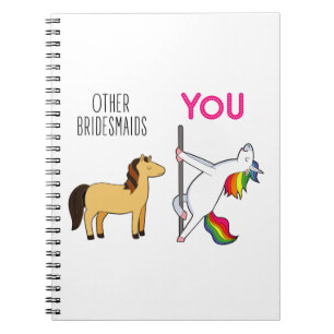 Bridesmaid Unicorn Funny Wedding Notizblock